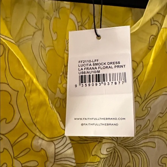 NWT Faithfull the Brand Lucita Smock Dress La Frana Floral Print M/6 - Picture 7 of 9